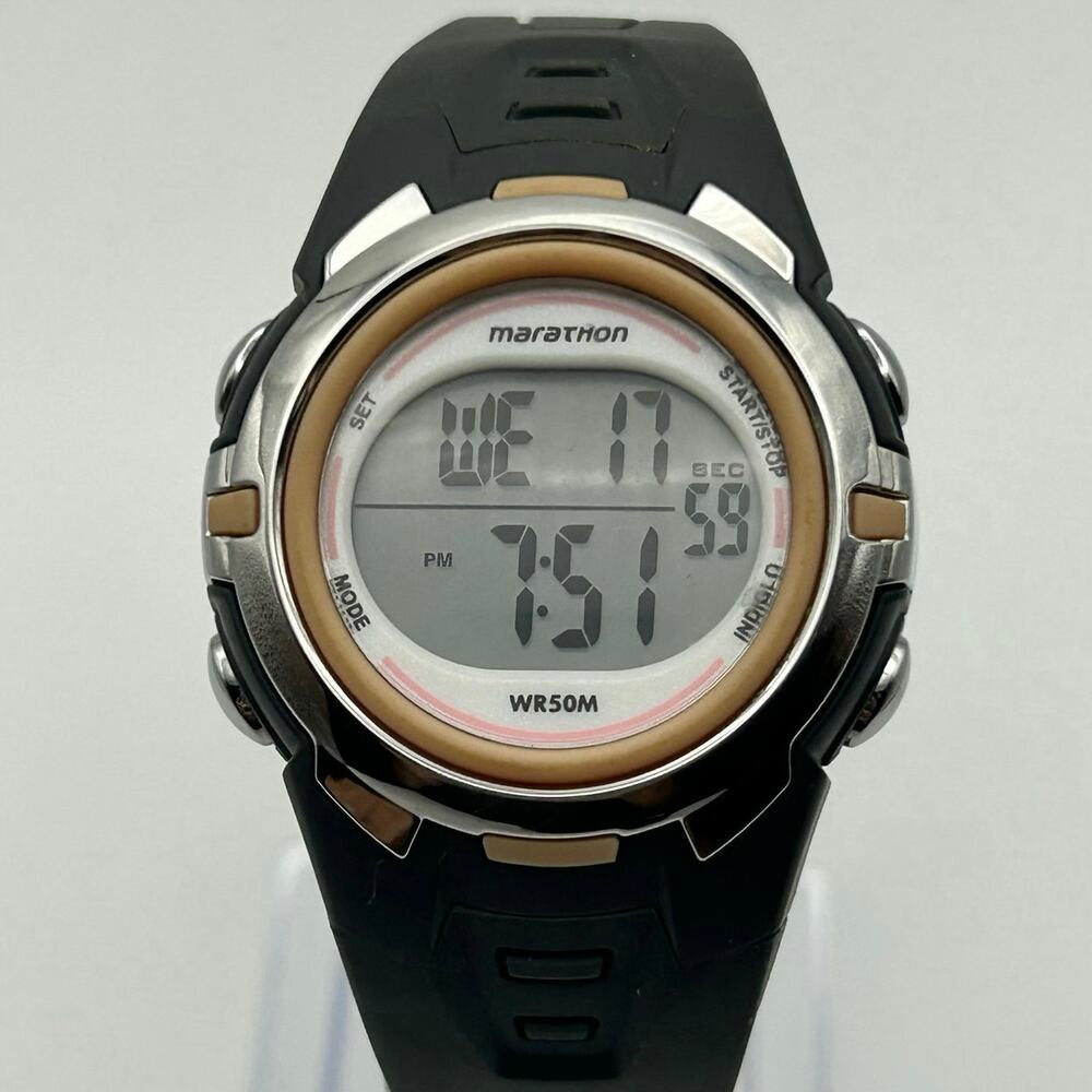 Timex Marathon T5K360 Dark Gray Band WR50M Digital Watch Working New Battery